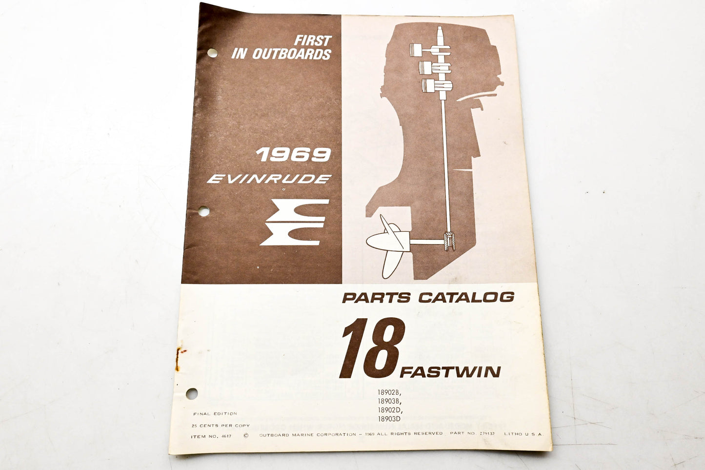 OMC 4617, 279132 Evinrude Parts Catalog 1969 Fastwin