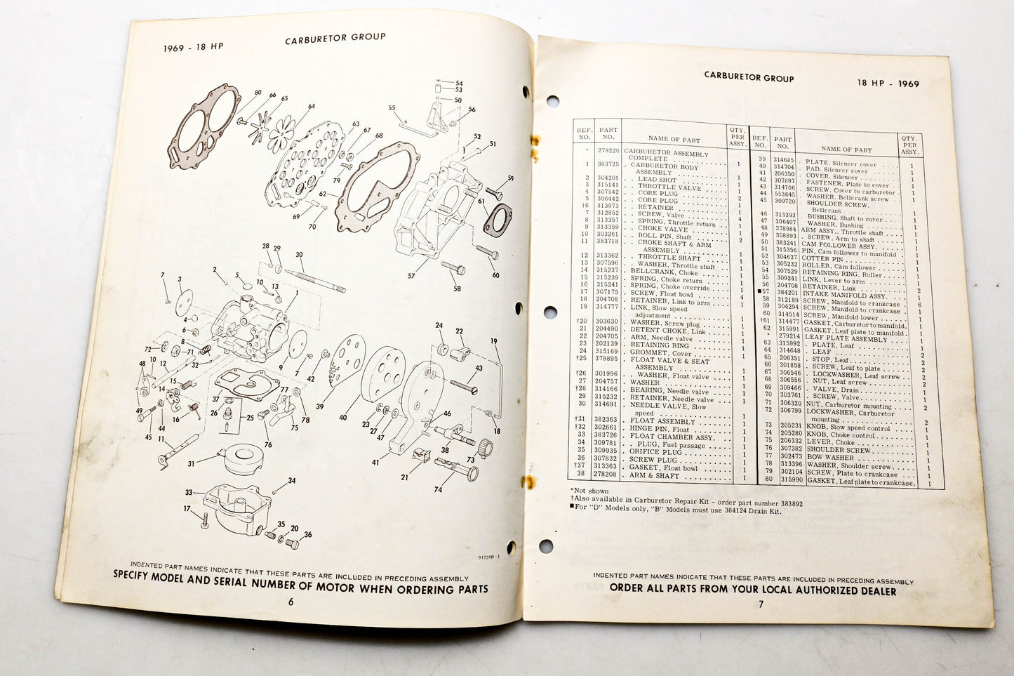 OMC 4617, 279132 Evinrude Parts Catalog 1969 Fastwin