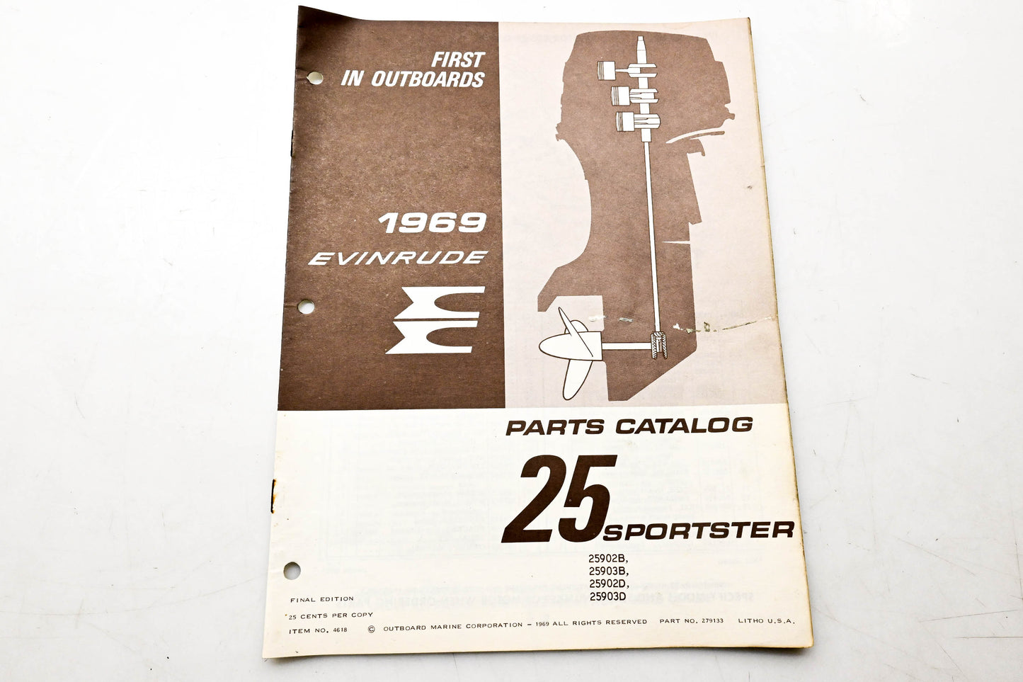 OMC 4618, 279133 Evinrude Parts Catalog 1969 Sportster
