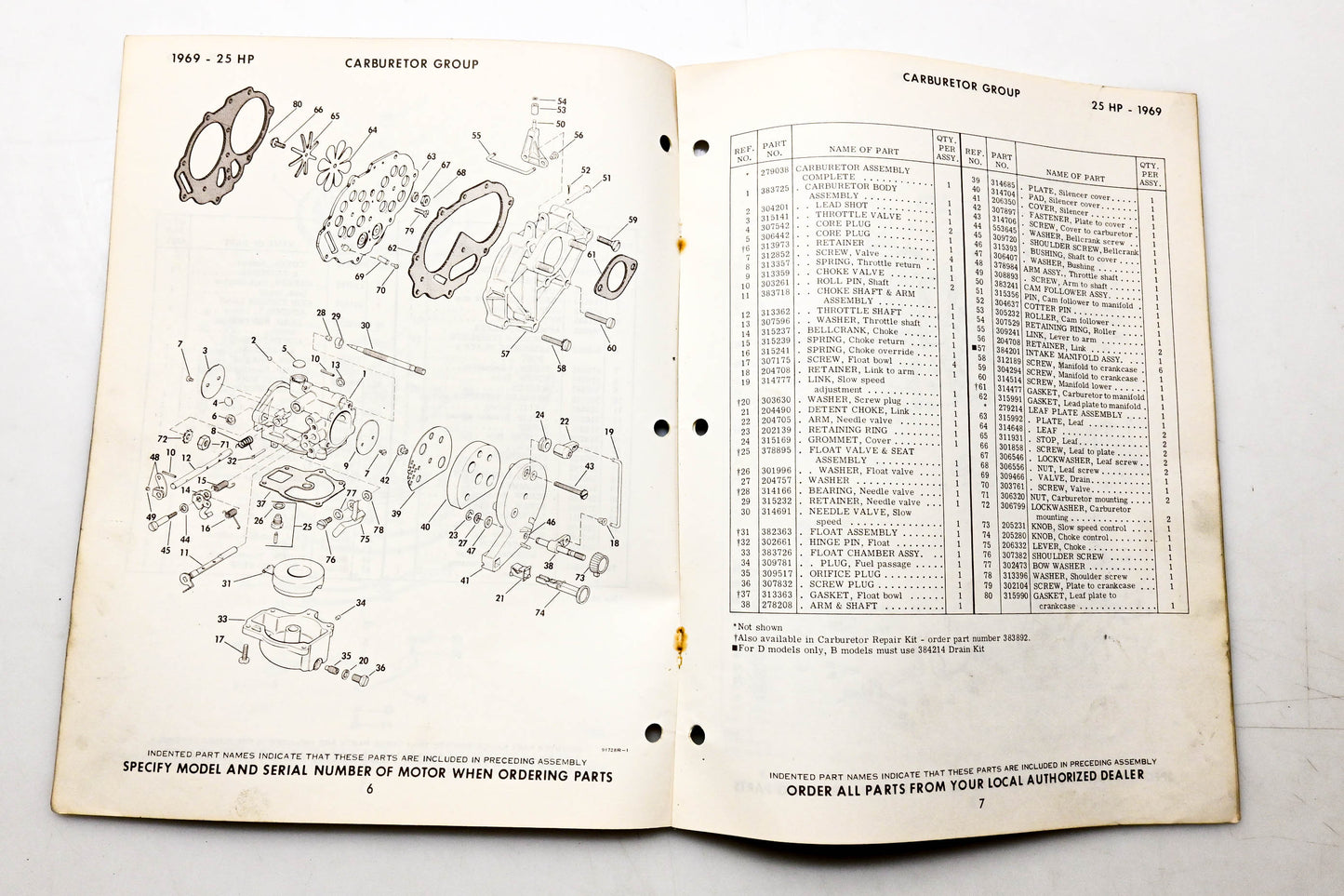 OMC 4618, 279133 Evinrude Parts Catalog 1969 Sportster
