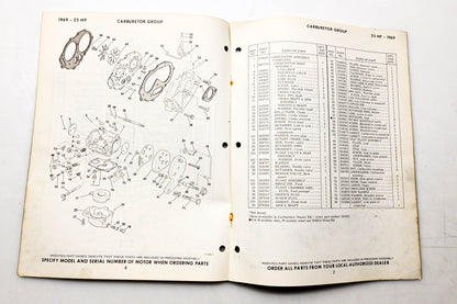 OMC 4618, 279133 Evinrude Parts Catalog 1969 Sportster
