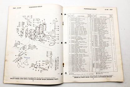 OMC 4618, 279133 Evinrude Parts Catalog 1969 Sportster