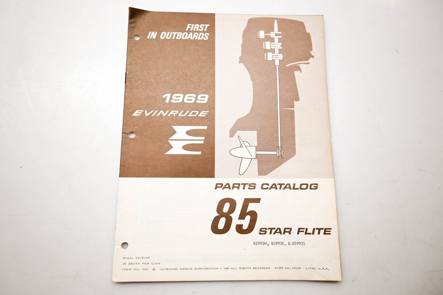 OMC 4624, 279139 Evinrude Parts Catalog 1969 85 Star Flite