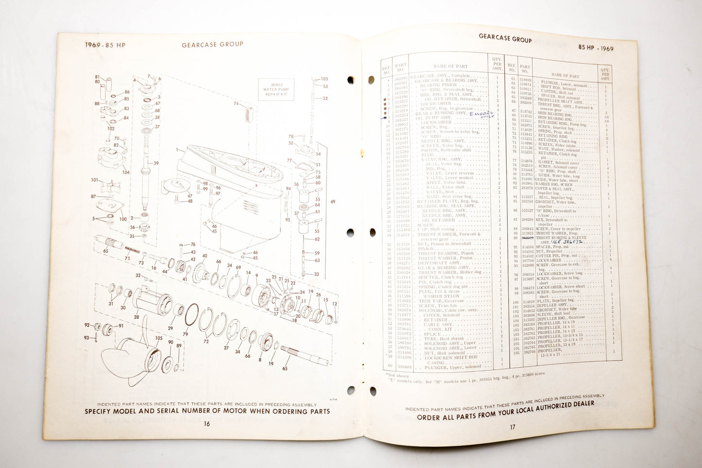 OMC 4624, 279139 Evinrude Parts Catalog 1969 85 Star Flite