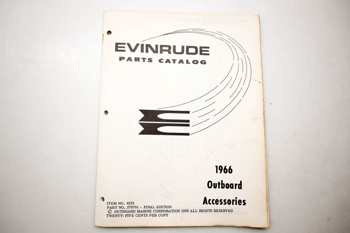 OMC 4325, 278791 Evinrude Parts Catalog 1966 Outboard Accessories