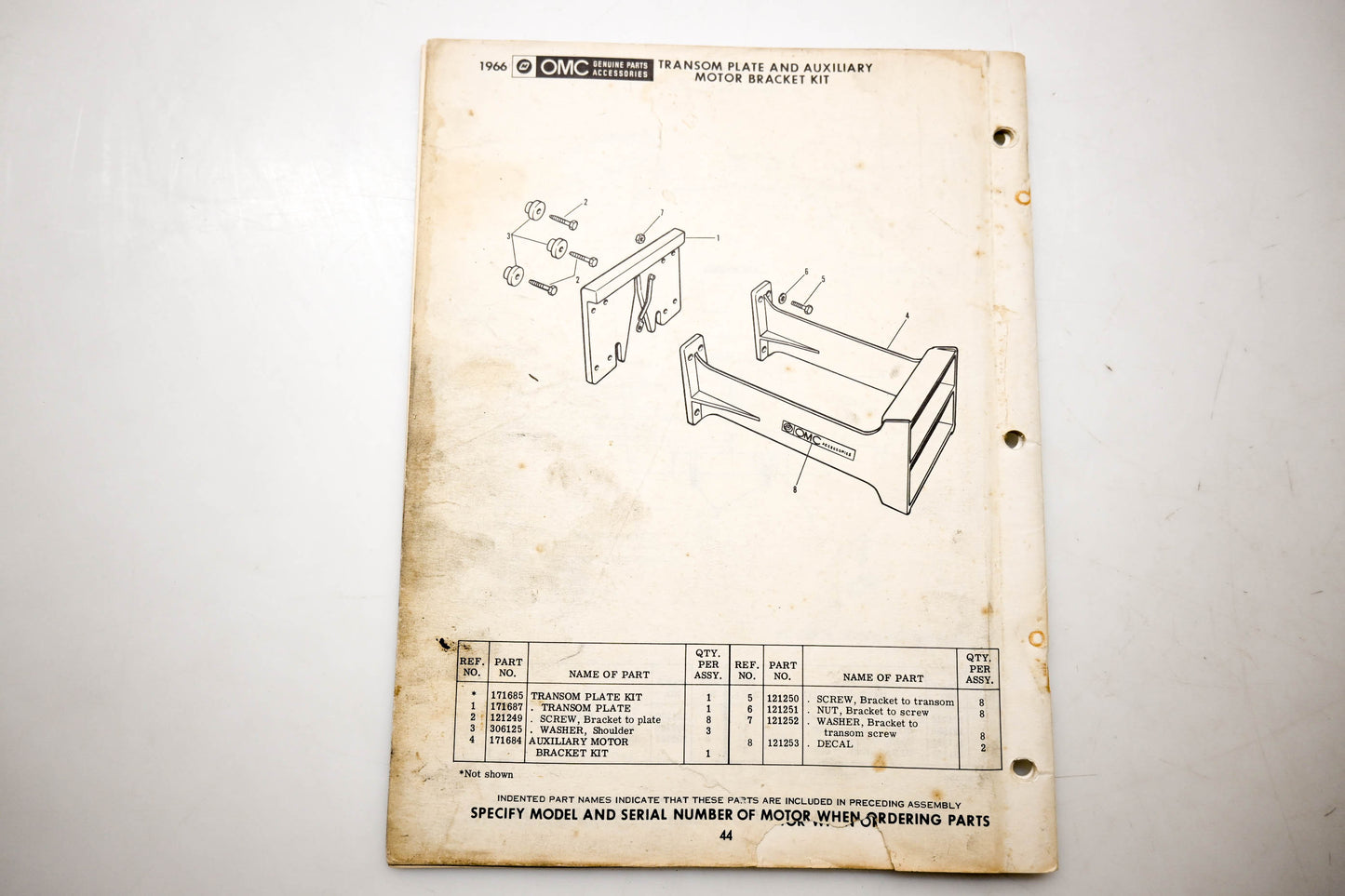 OMC 4325, 278791 Evinrude Parts Catalog 1966 Outboard Accessories