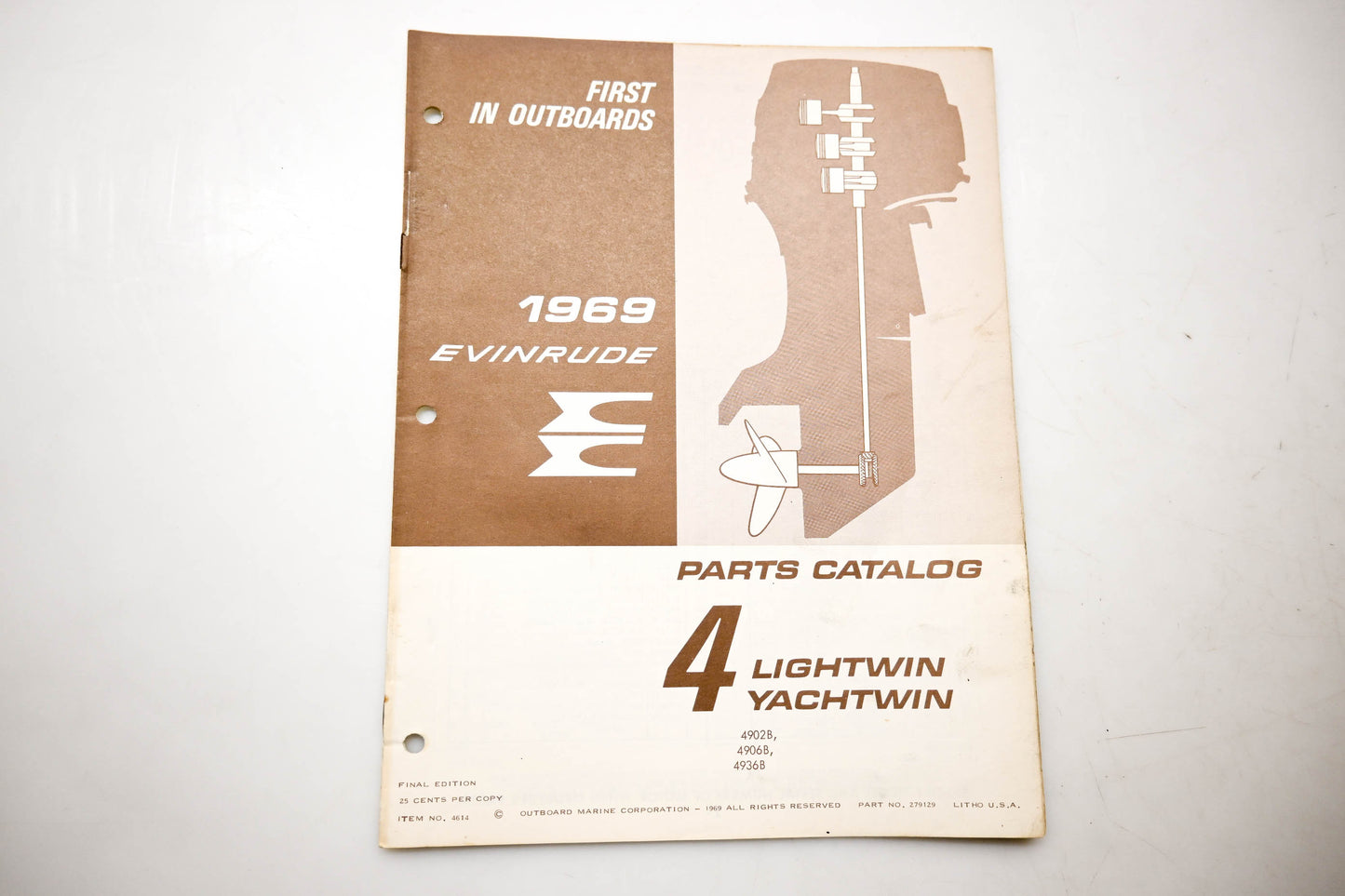 OMC 4614, 279129 Evinrude Parts Catalog 1969 Lightwin Yachtwin
