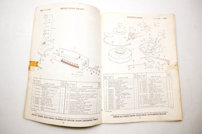 OMC 4613, 279128 Evinrude Parts Catalog 1969 1 1/2 Mate