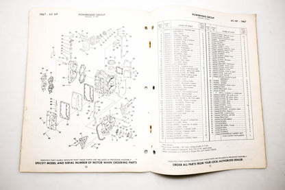 OMC 4397, 278876 Evinrude Parts Catalog 1967 Big Twin Manual Start