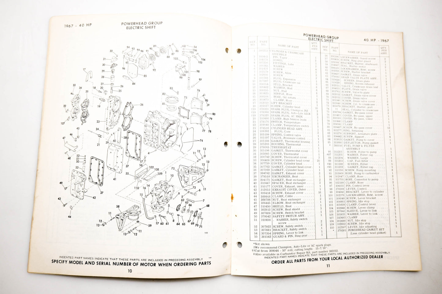 OMC 4399, 278878 Evinrude Parts Catalog 1967 Lark