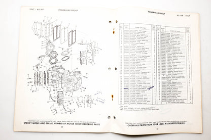 OMC 4400, 278880 Evinrude Parts Catalog 1967 Sportfour