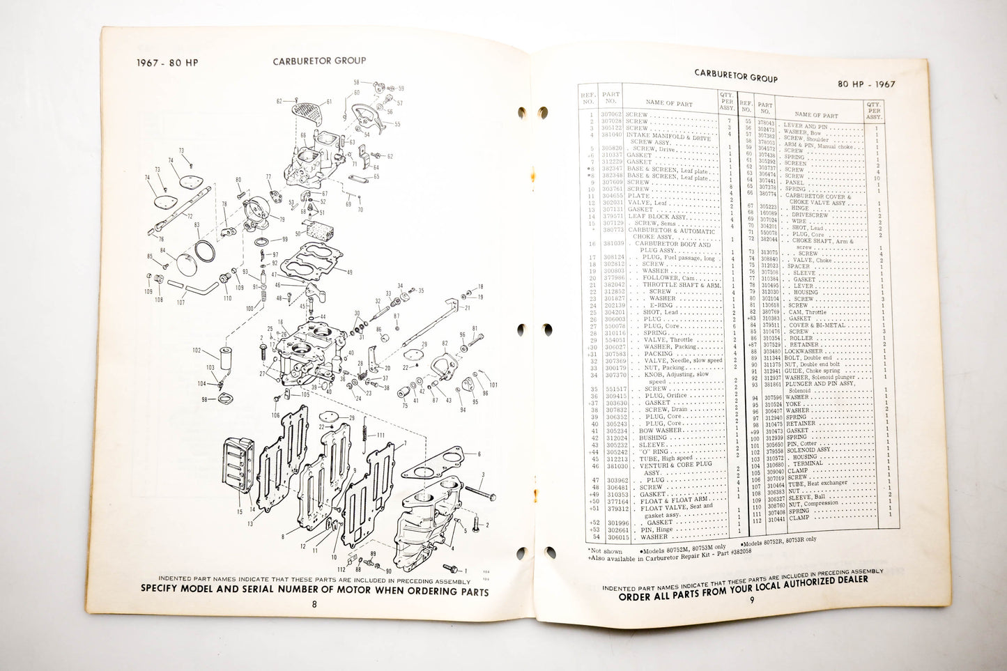 OMC 4401, 278881 Evinrude Parts Catalog 1967 Speedifour