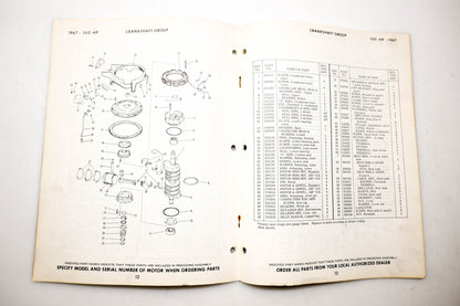 OMC 4403, 278883 Evinrude Parts Catalog 1967 Starflite 100hp