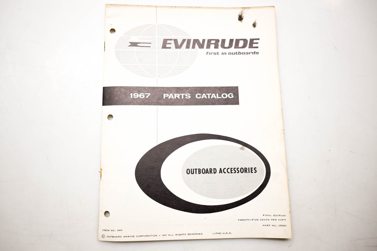 OMC 4404, 278884 Evinrude Parts Catalog 1967 Outboard Accessories