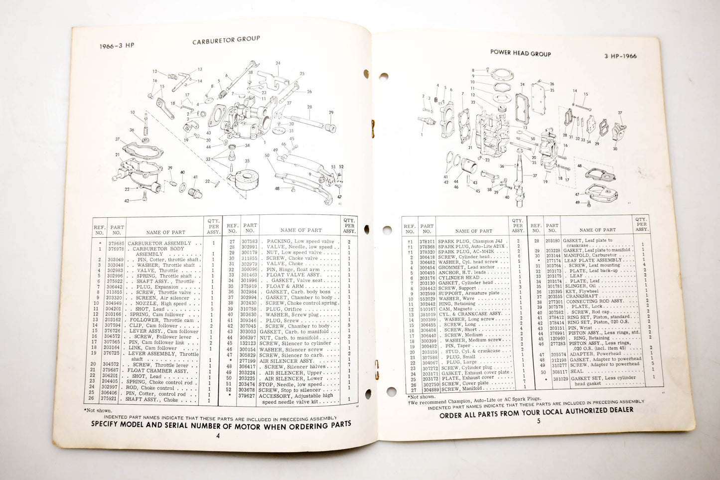 OMC 4313, 278774 Evinrude Parts Catalog 1966 Lightwin Ducktwin Yachtwin