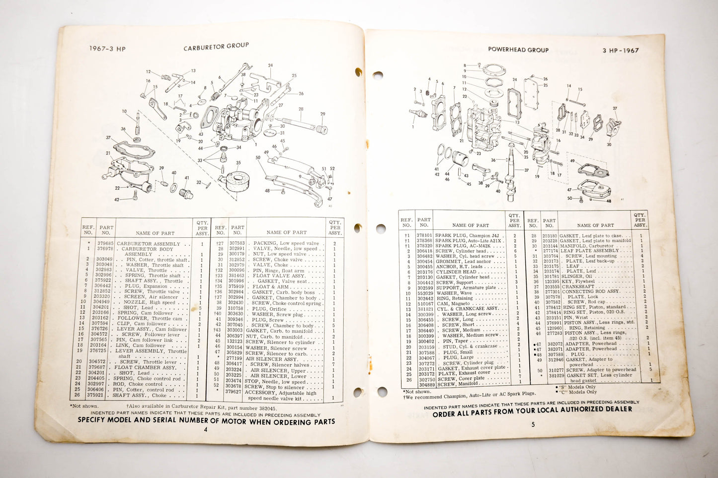 OMC 4391, 278869 Evinrude Parts Catalog 1967 Lightwin Ducktwin Yachtwin