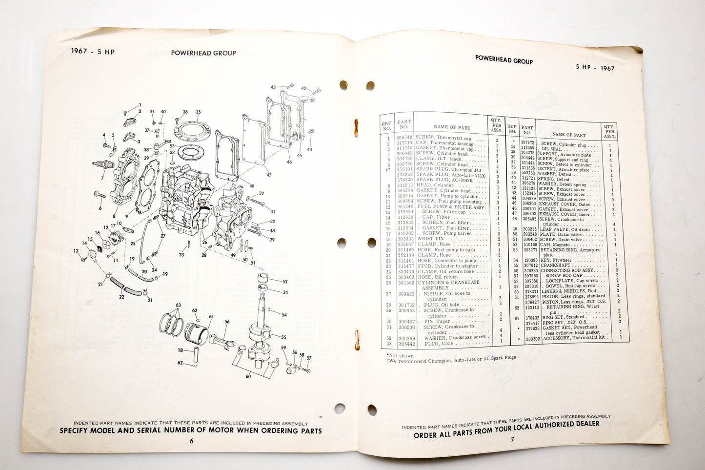 OMC 4392, 278870 Evinrude Parts Catalog 1967 Angler