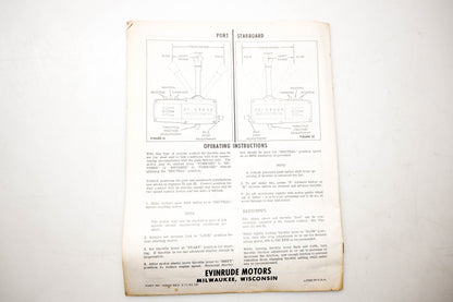 Evinrude 205050 Push Button Remote Control Instructions 1963