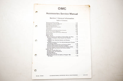 OMC 174156-1 Accessories Service Manual Section 1 General Information