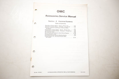 OMC 174156-2 Accessories Service Manual Section 2 Electrical Systems