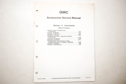 OMC 174156-5 Accessories Service Manual Section 5 Instruments