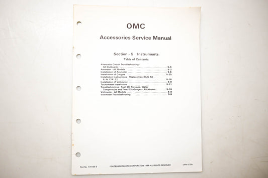 OMC 174156-5 Accessories Service Manual Section 5 Instruments