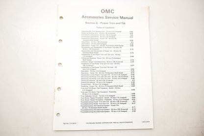 OMC 174156-6 Accessories Service Manual Section 6 Power Trim & Tilt