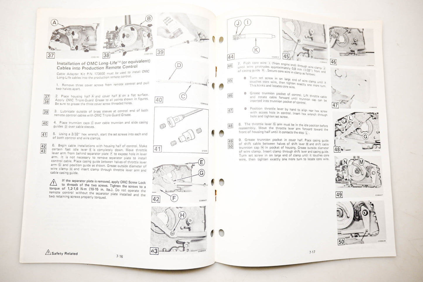 OMC 174156-7 Accessories Service Manual Section 7 Remote Control