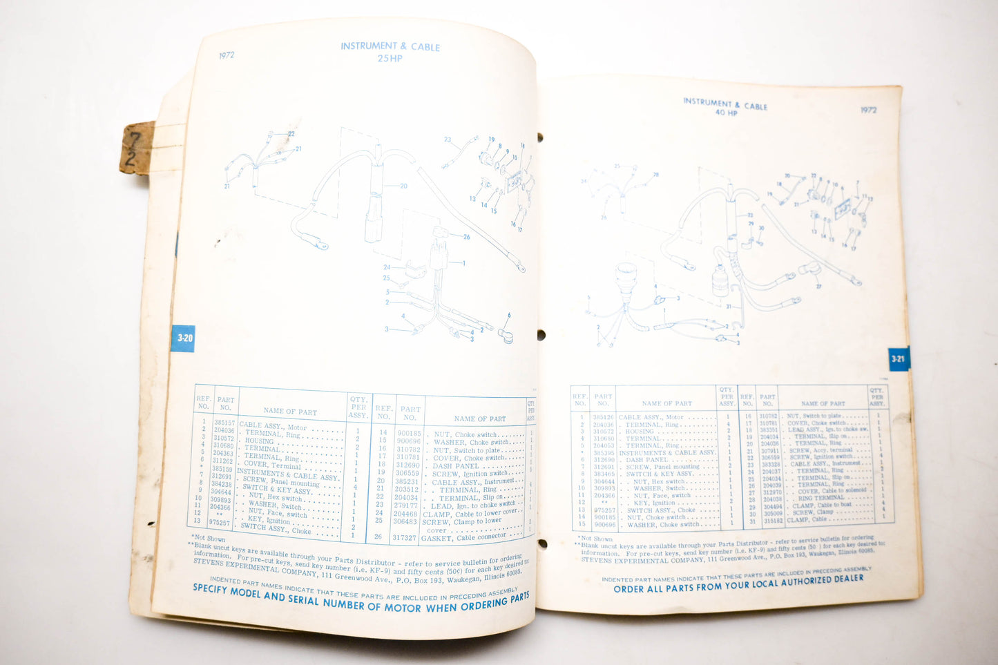 Evinrude 279507, 4838 Outboard Parts Catalog 1972