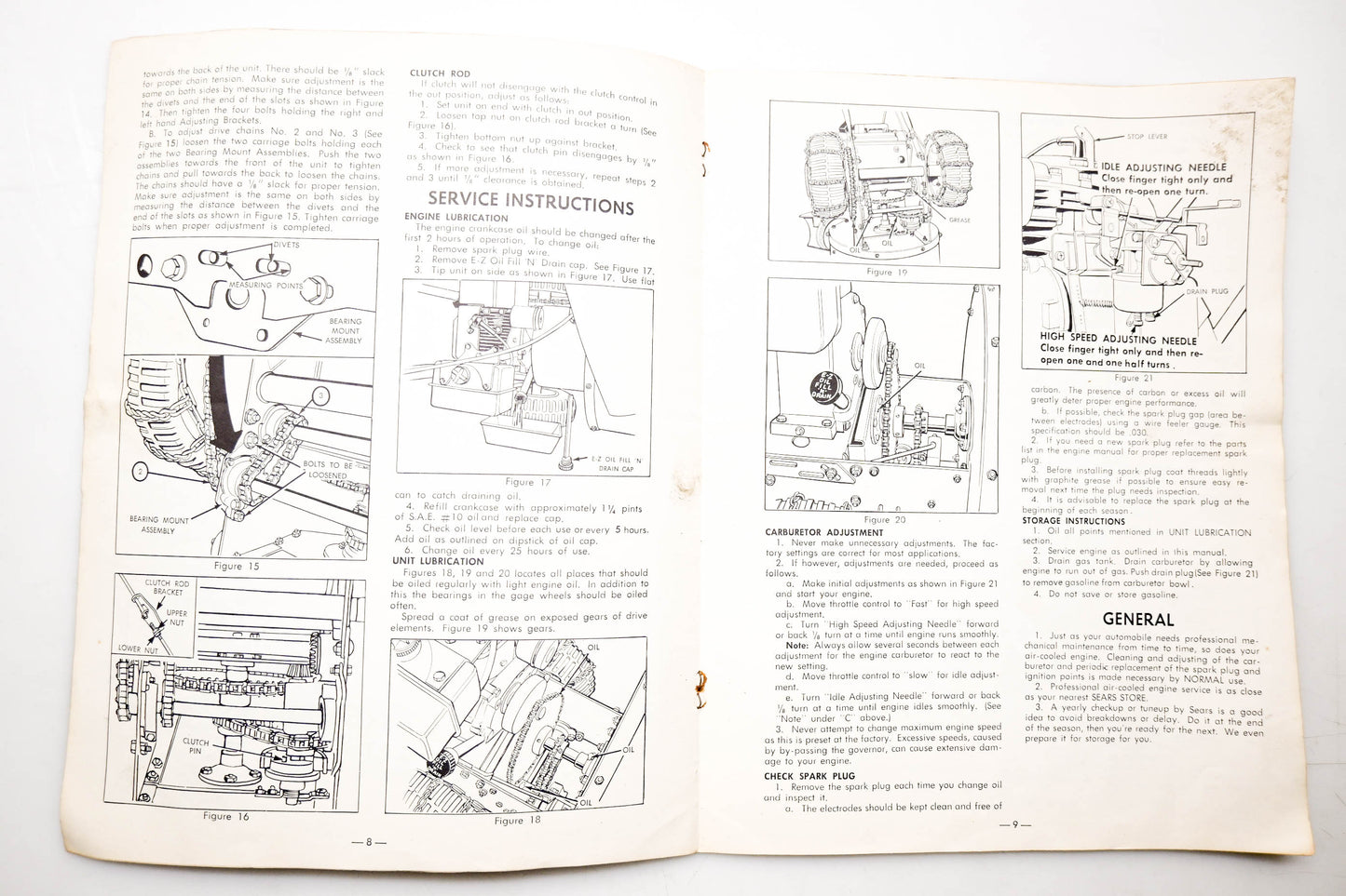 Sears, Roebuck and Co. 1368 Owners Manual 18" Craftsman Snow Thrower
