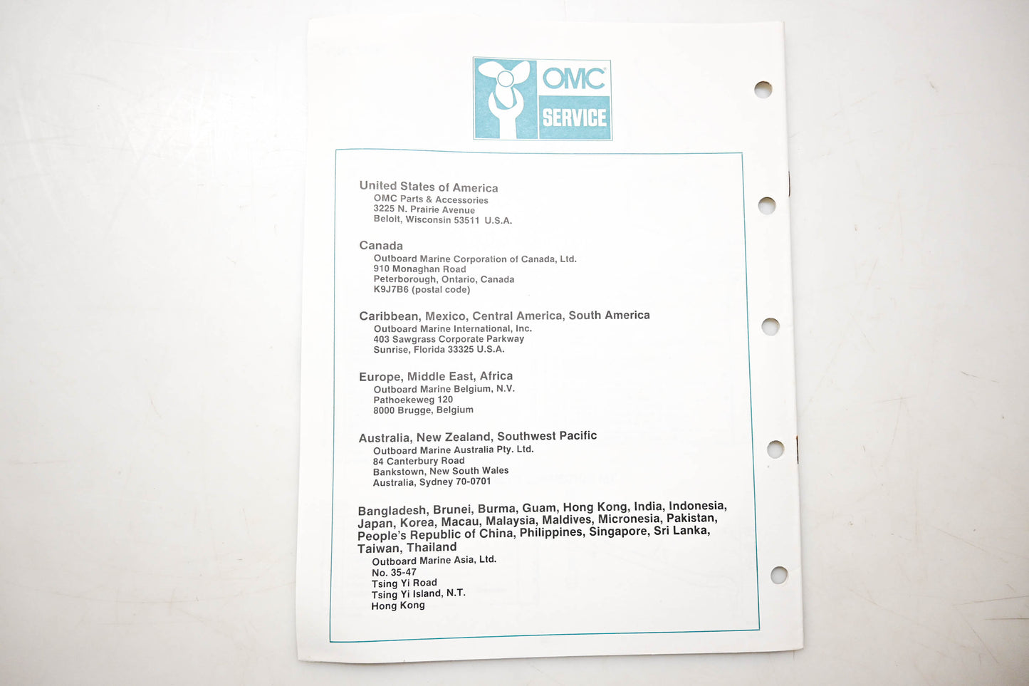 OMC 432220 Parts Catalog 30/35 Models