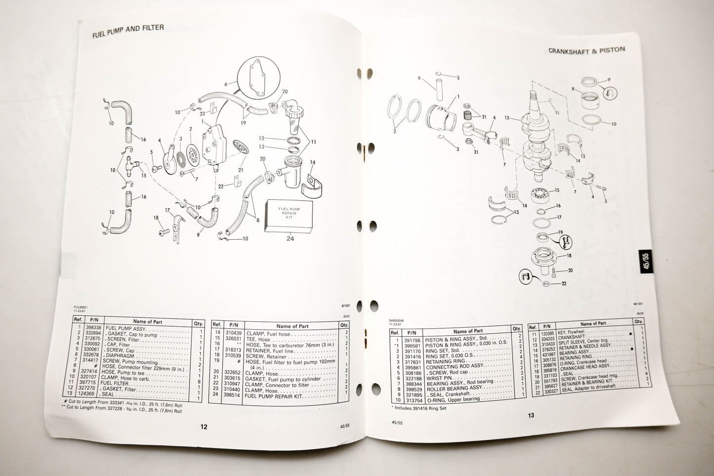 OMC 432223 Parts Catalog 45/55 Commercial Models