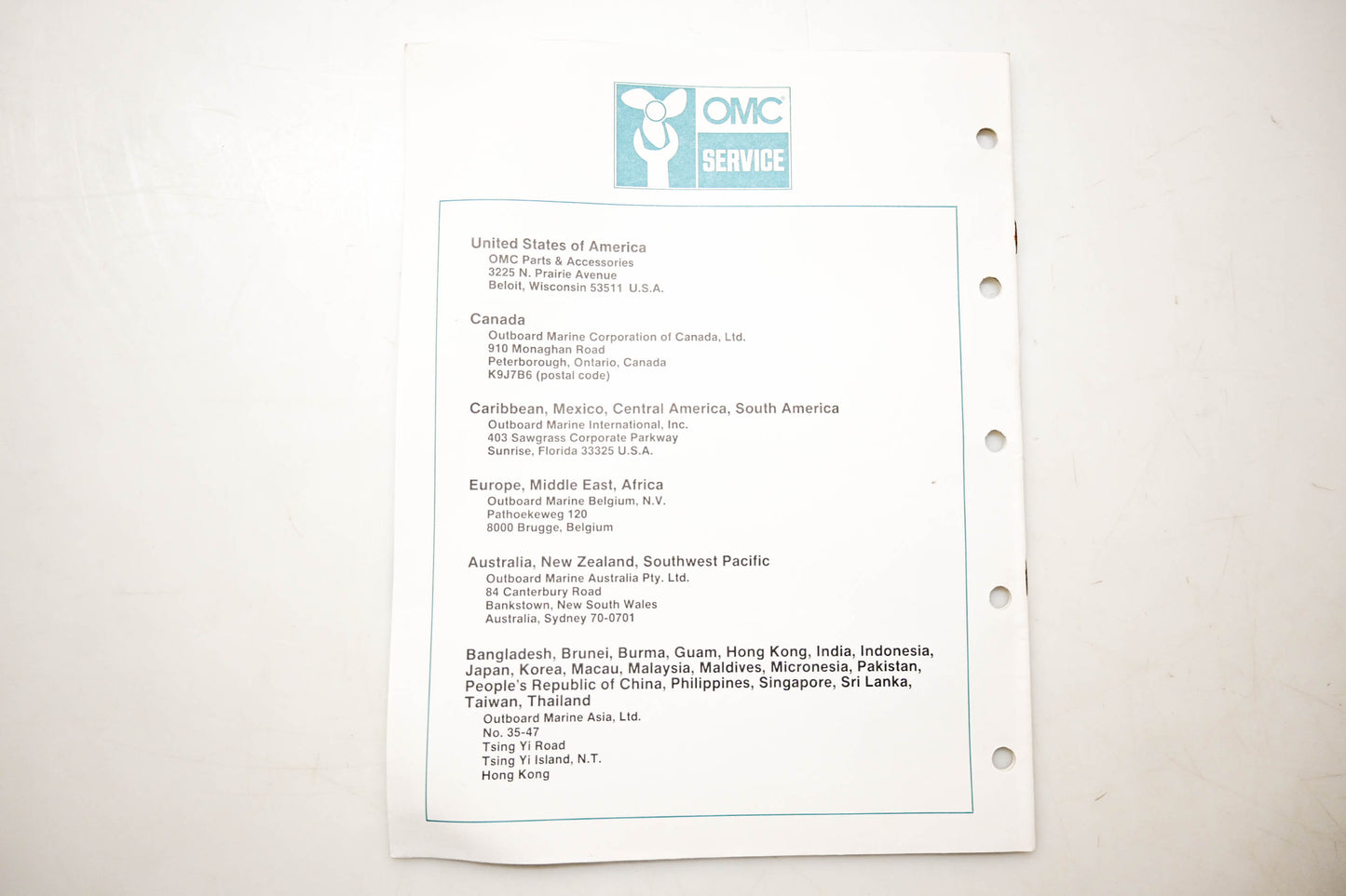 OMC 432831 Parts Catalog 60 Models