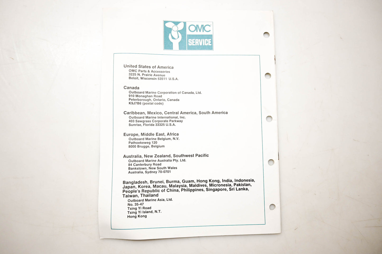 OMC 432228 Parts Catalog 70 Models