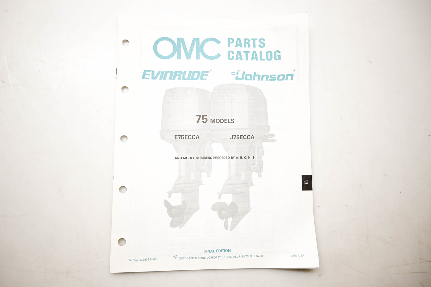OMC 432832 Parts Catalog 75 Models