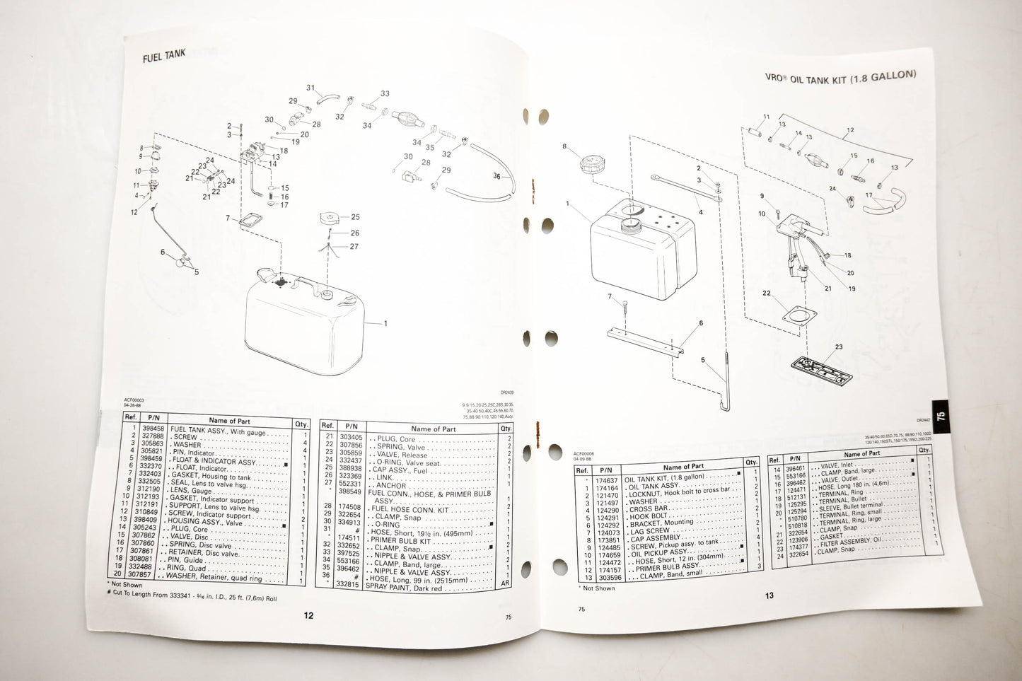 OMC 432832 Parts Catalog 75 Models