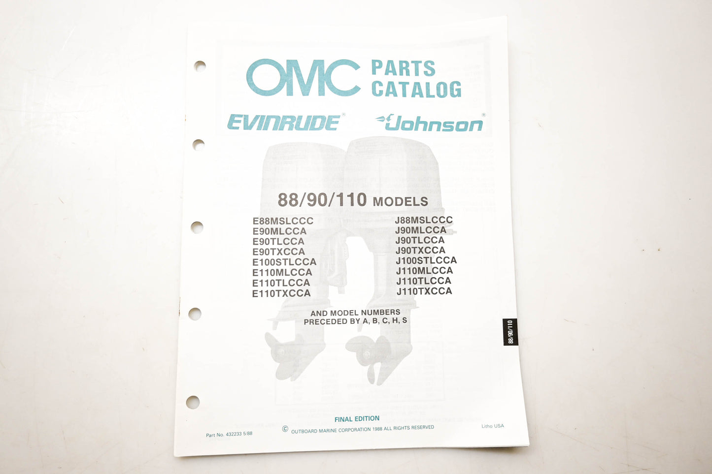 OMC 432233 Parts Catalog 88/90/110 Models