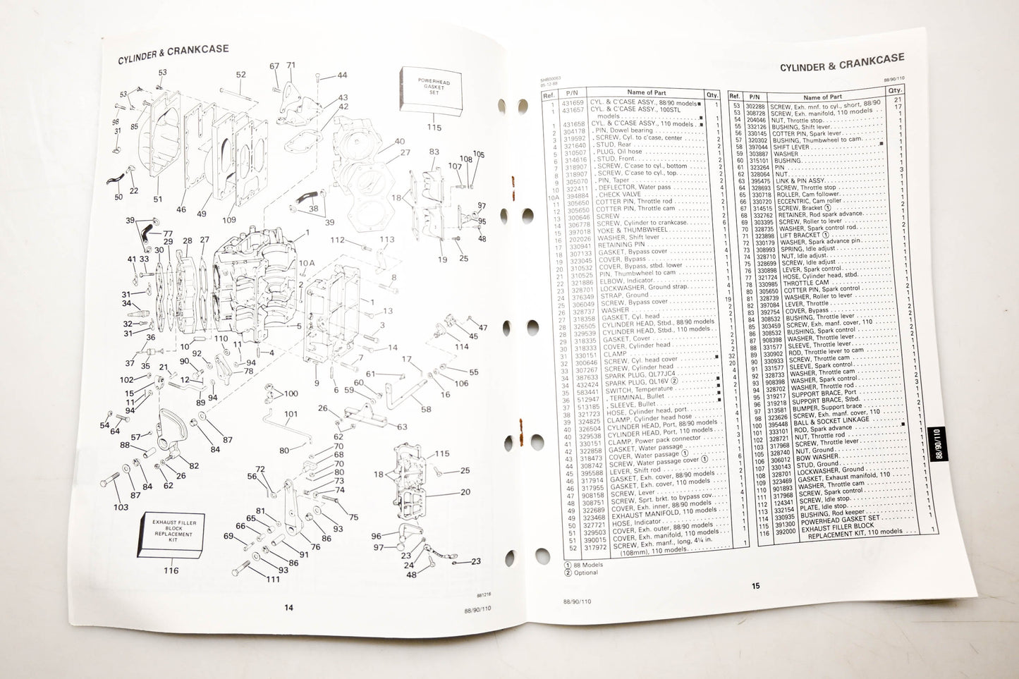 OMC 432233 Parts Catalog 88/90/110 Models
