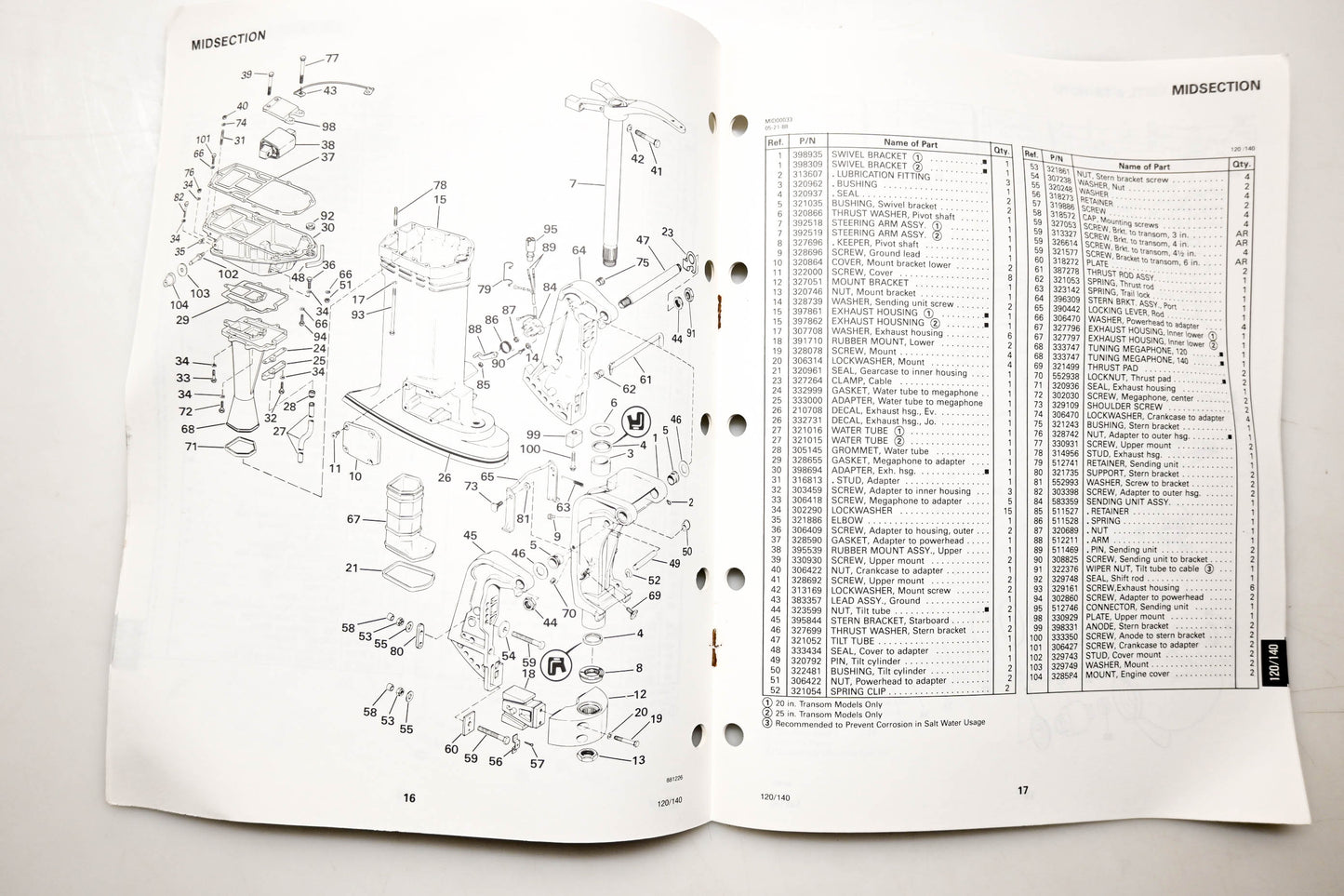 OMC 432236 Parts Catalog 120/140 Models