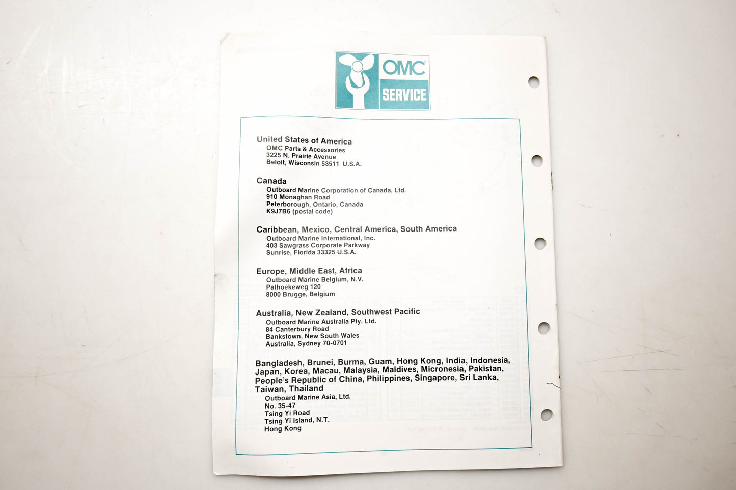 OMC 432236 Parts Catalog 120/140 Models