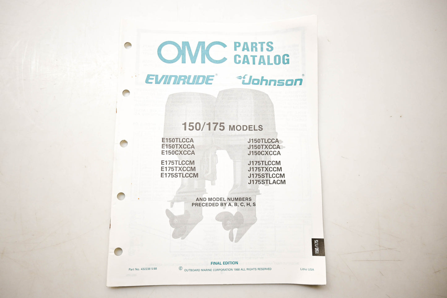 OMC 432238 Parts Catalog 150/175 Models
