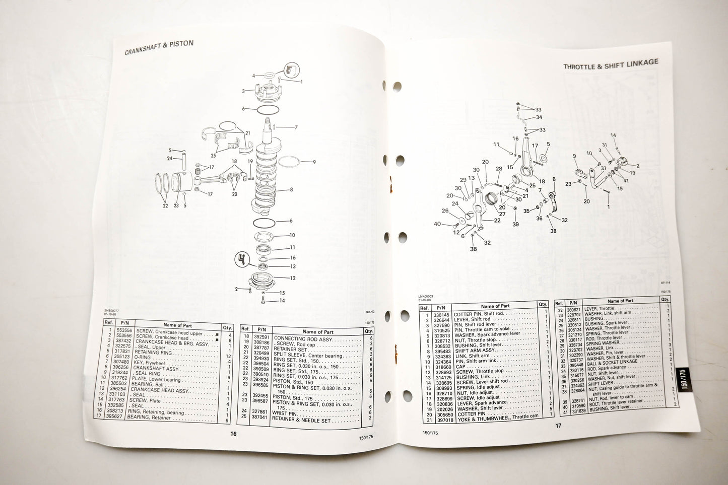 OMC 432238 Parts Catalog 150/175 Models