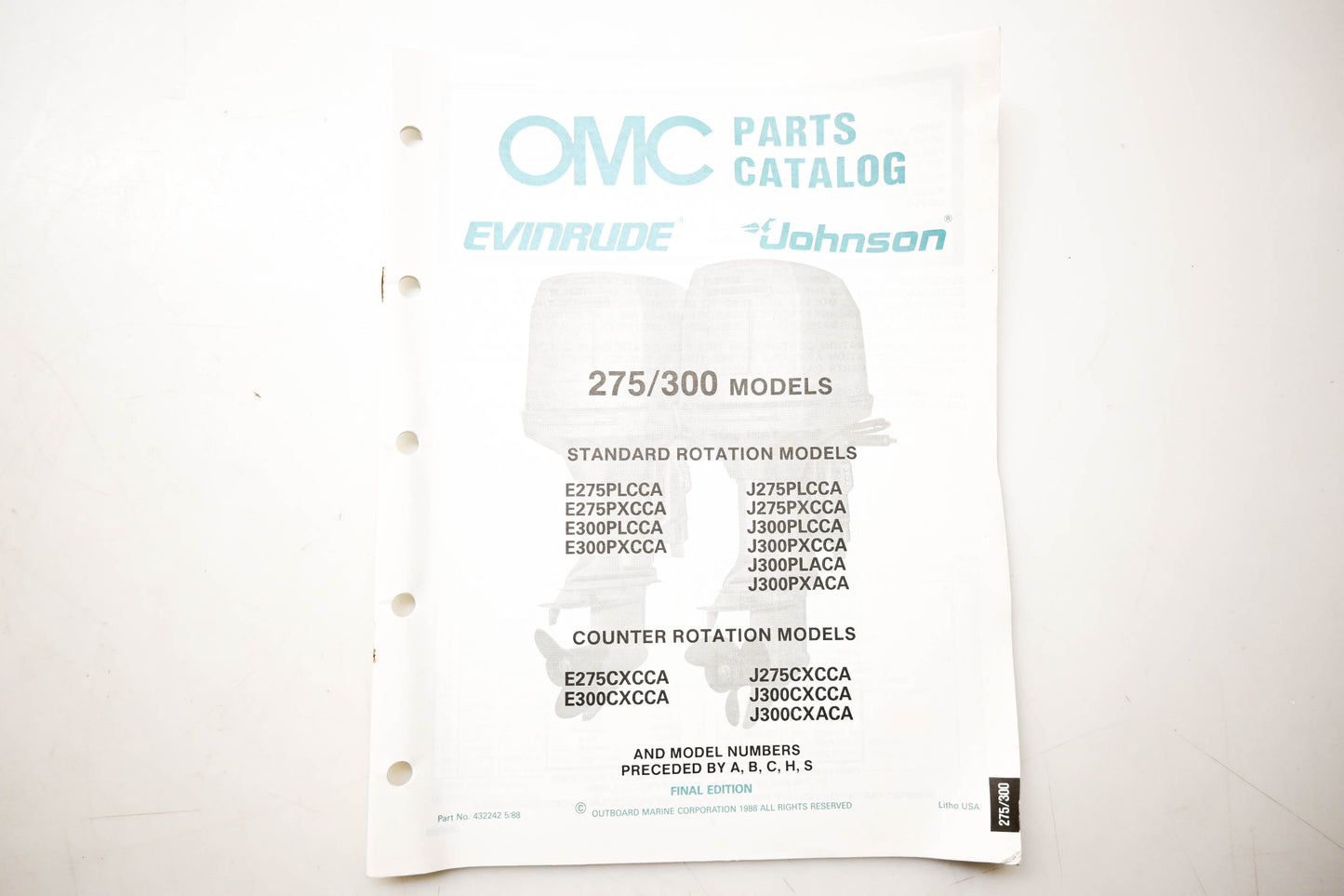 OMC 432242 Parts Catalog 275/300 Models