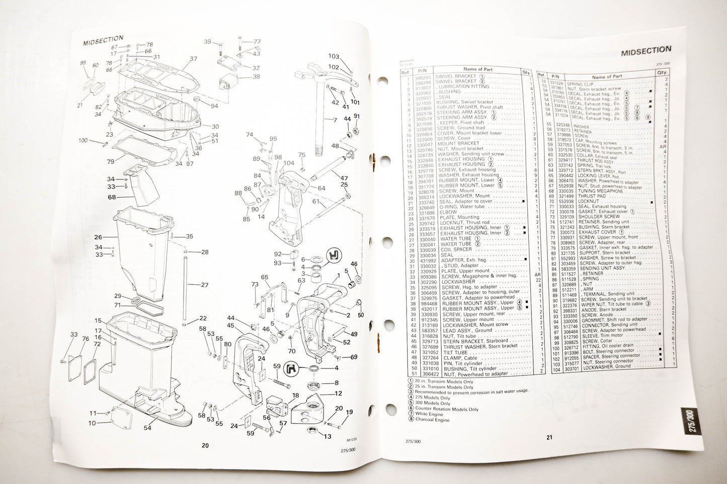 OMC 432242 Parts Catalog 275/300 Models