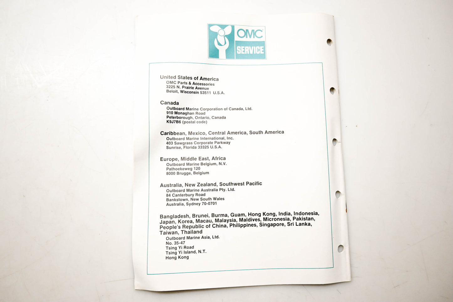 OMC 432242 Parts Catalog 275/300 Models