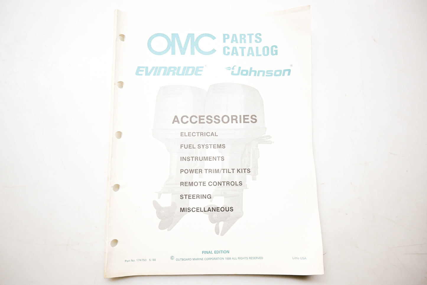 OMC 174750 Parts Catalog Accessories
