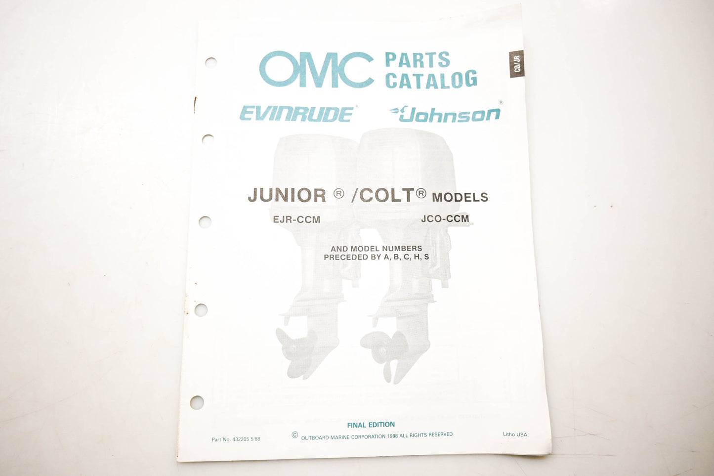 OMC 432205 Parts Catalog Junior Colt Models