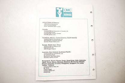 OMC 432231 Parts Catalog 1600 CC Commercial Models