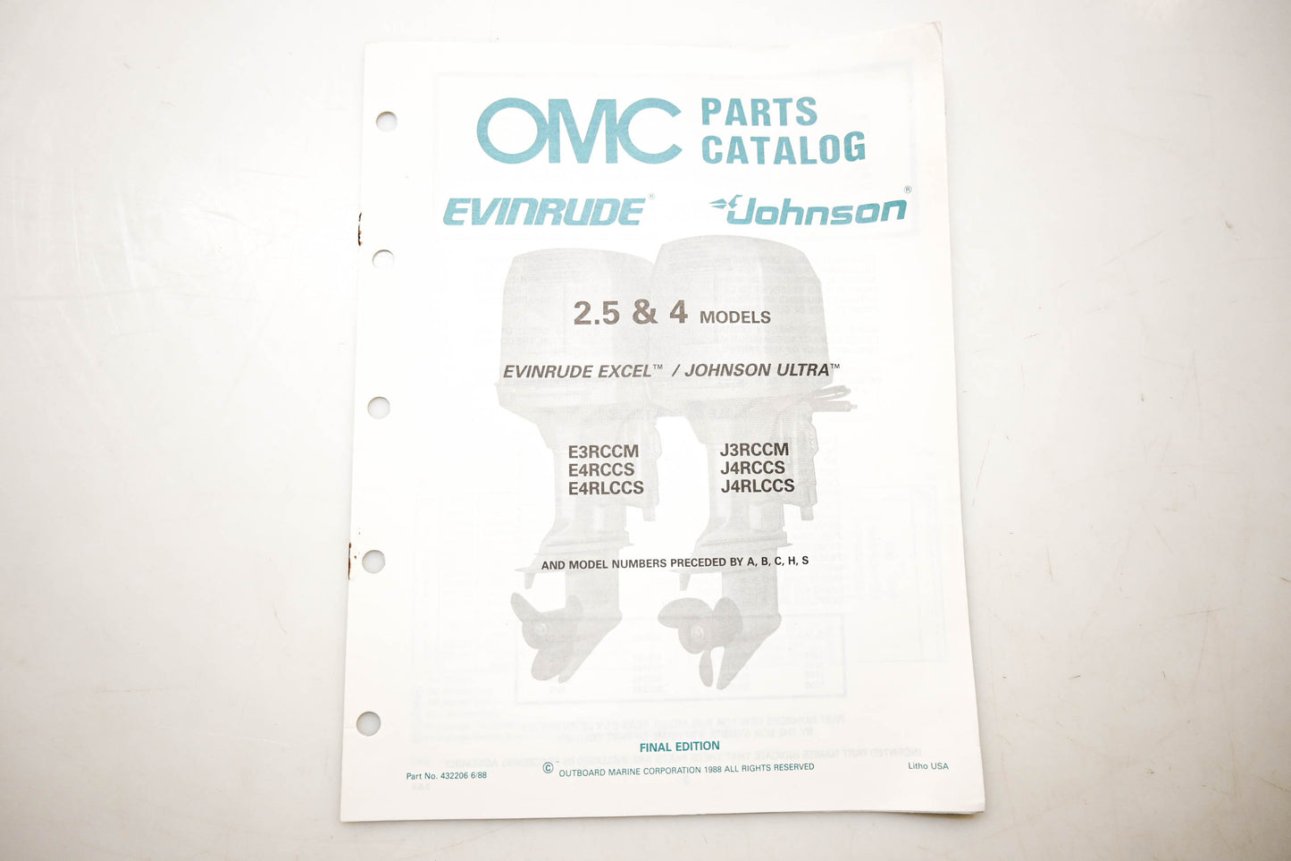 OMC 432206 Parts Catalog 2.5 & 4 Models
