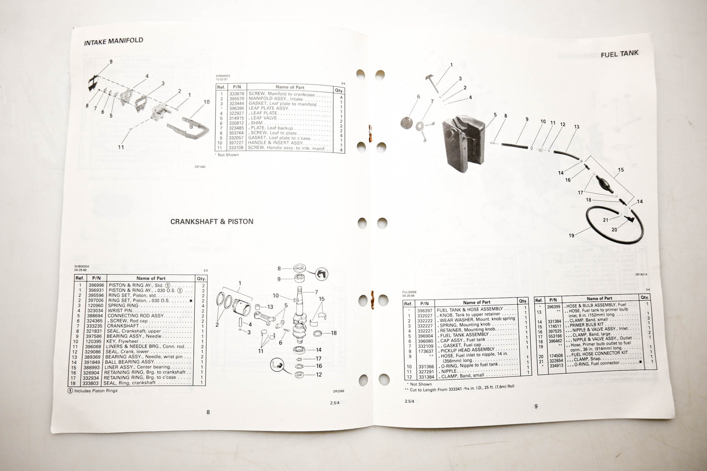OMC 432206 Parts Catalog 2.5 & 4 Models